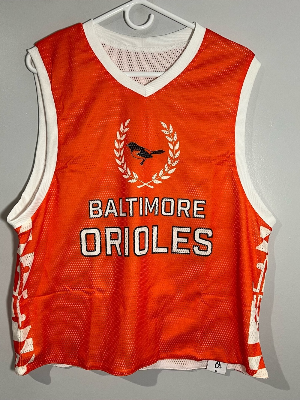 MLB Baltimore Orioles SGA Lacrosse LAX Orange White Practice Jersey Medium
